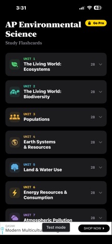 AP Environmental Science Quiz iPhone screenshot
