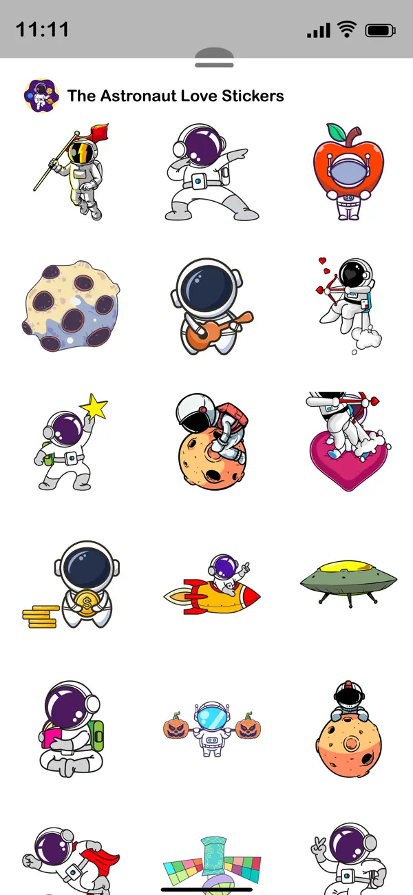 Screenshot #2 pour The Astronaut Love Stickers