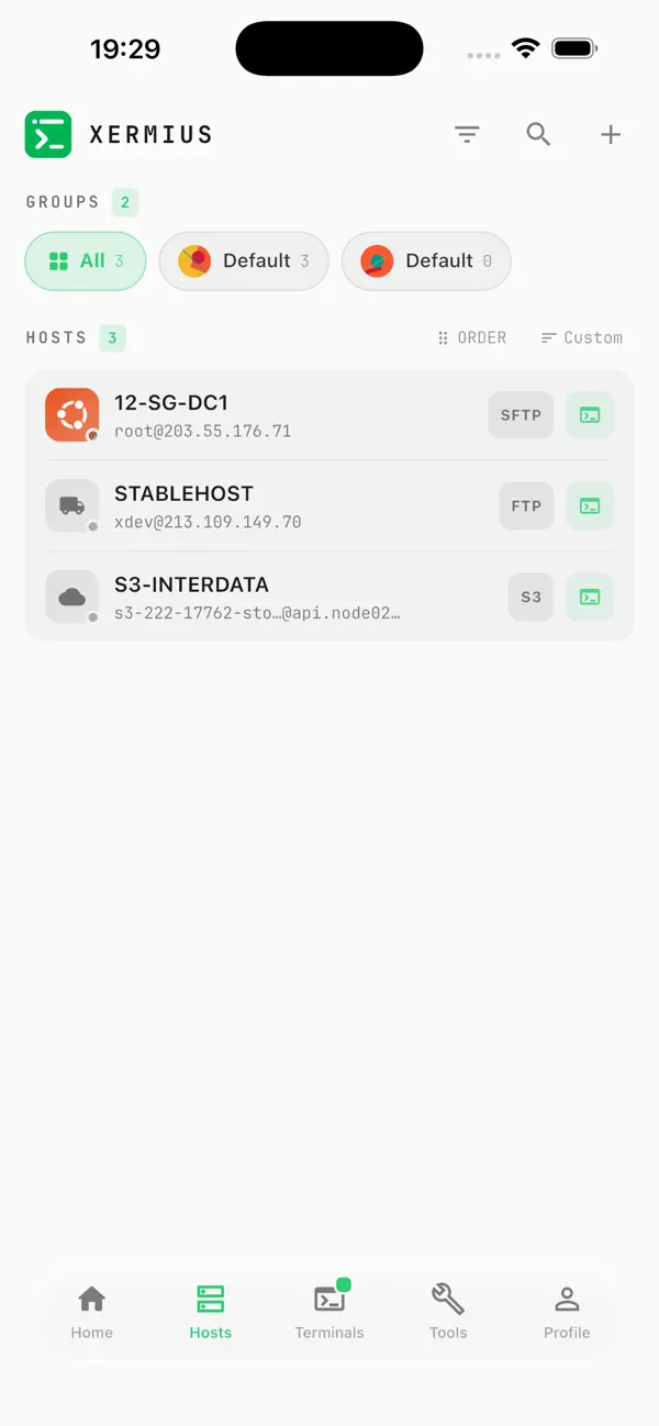 Screenshot #1 pour Xermius - SSH Terminal