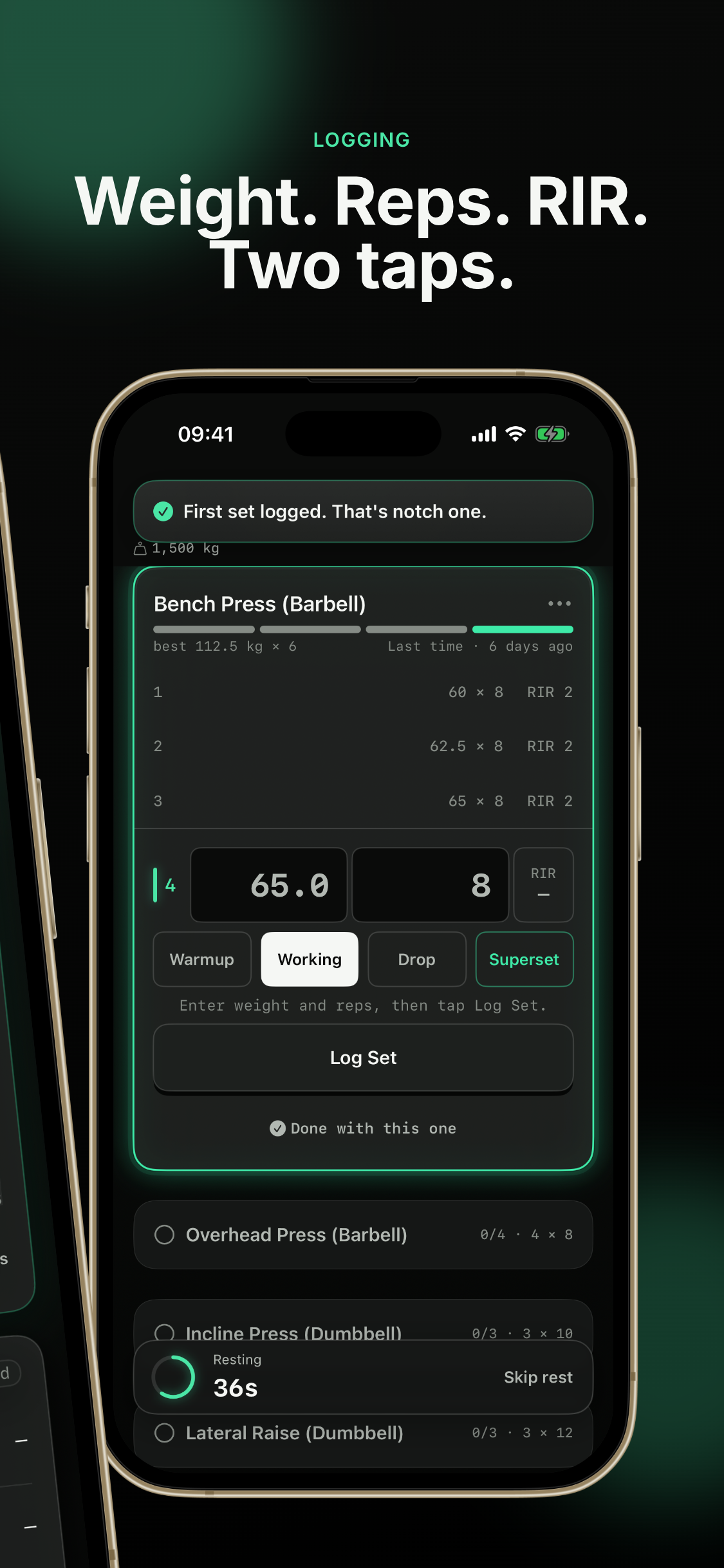 NotchLift - Simple Workout Log screenshot 2