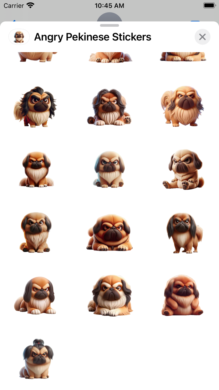 Angry Pekinese Stickers