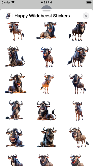 Happy Wildebeest Stickers Screenshot 2 - AppWisp.com Happy Wildebeest Stickers Screenshot 2 - AppWisp.com