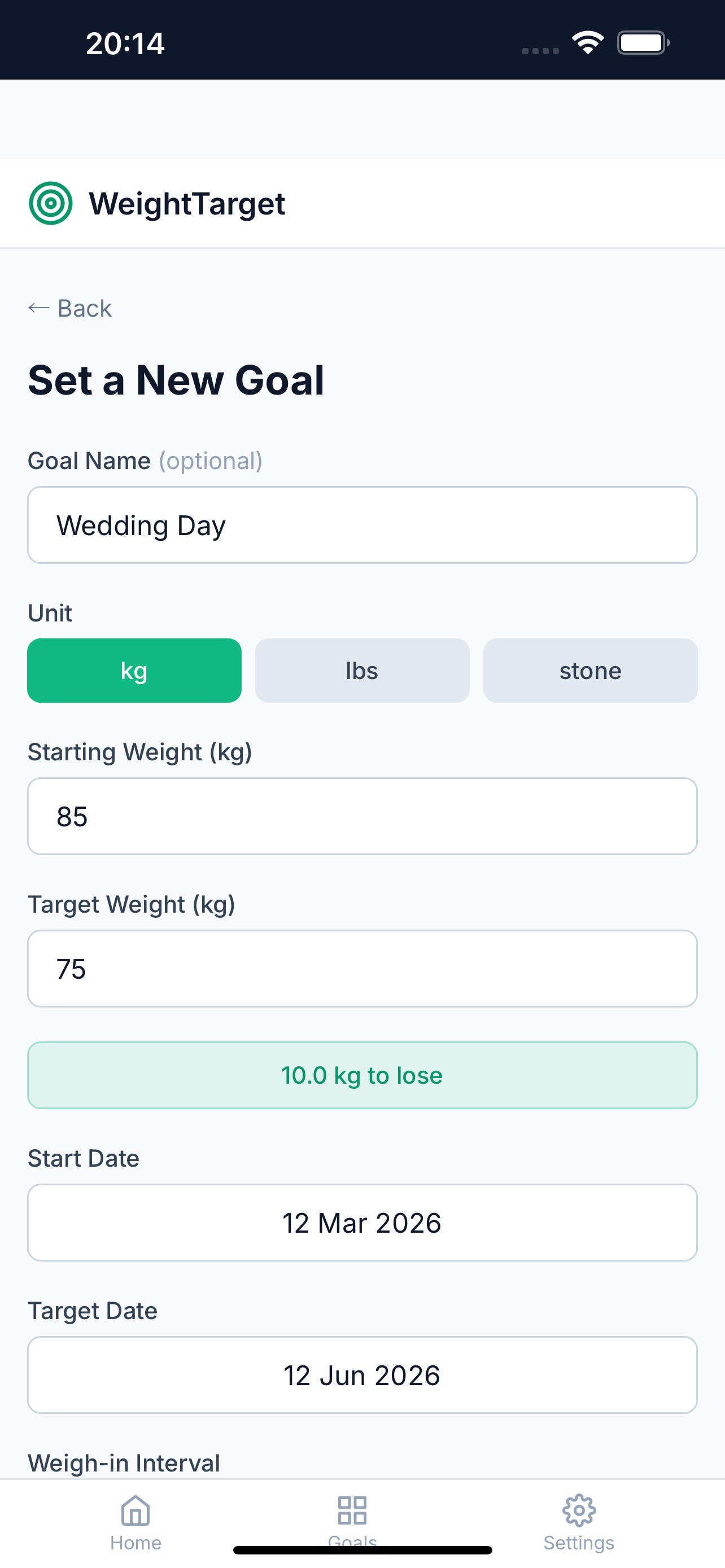 WeightTarget