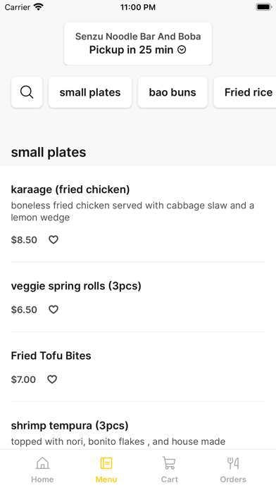 Senzu Noodle Bar And Boba iPhone screenshot 2 - Food & Drink app