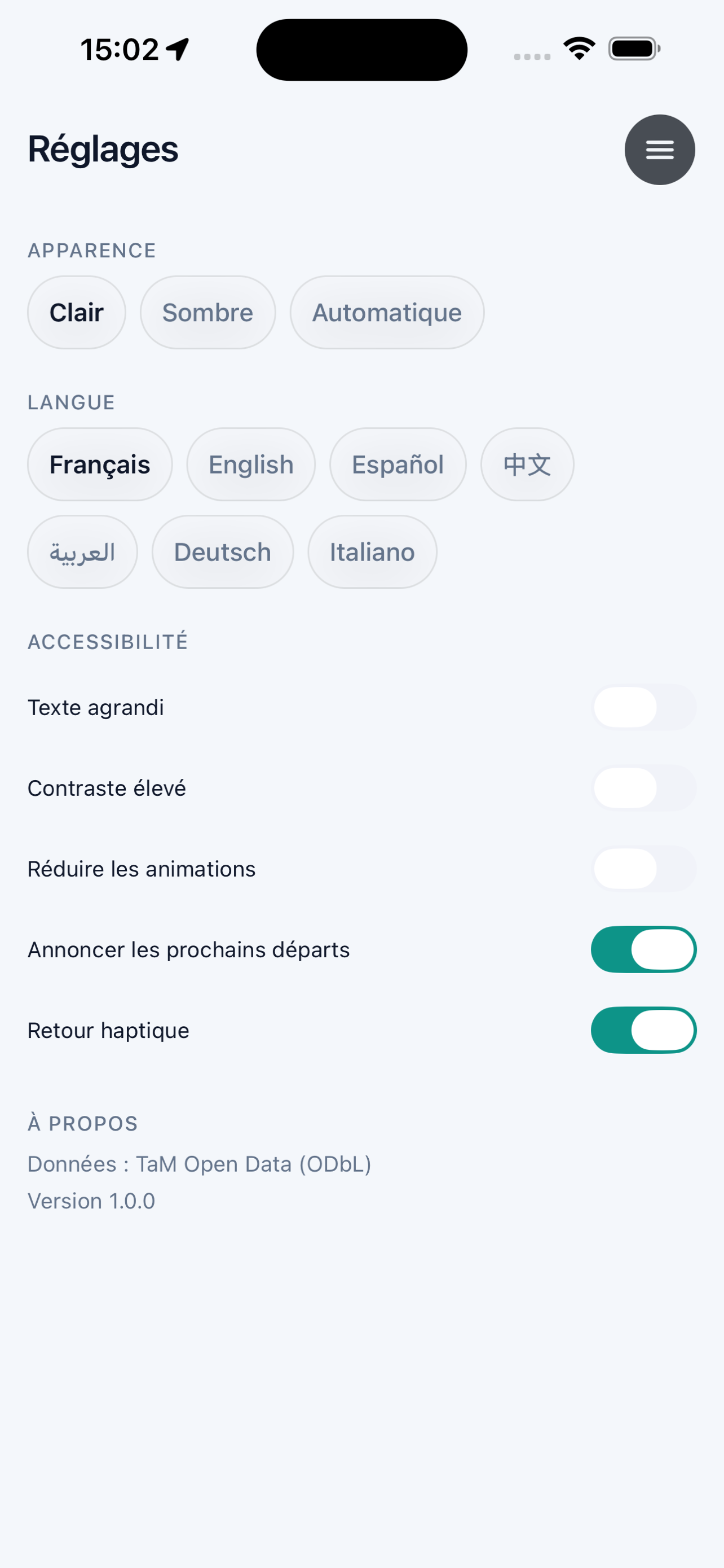 Capture GOWAY — réglages