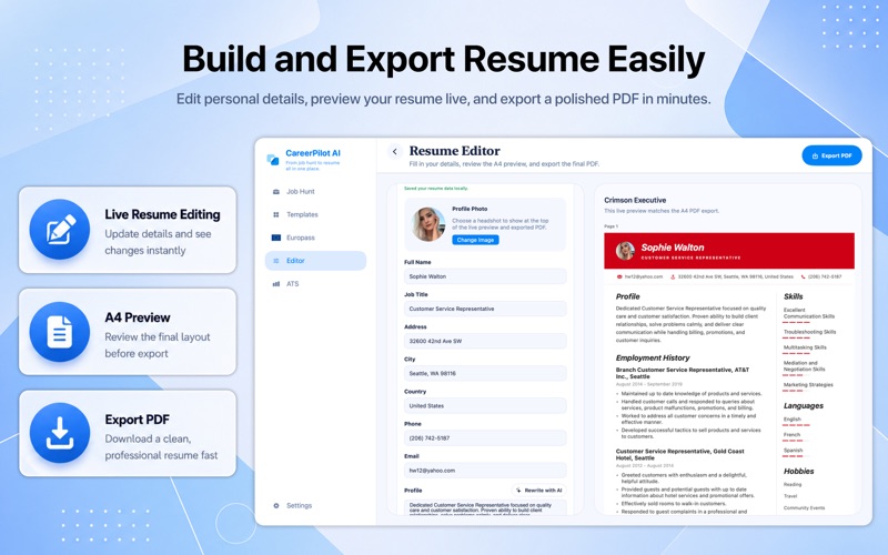 AI Job Search - ATS CV Maker iPhone screenshot