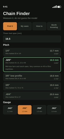 Chainsaw Chain Finder iPhone screenshot