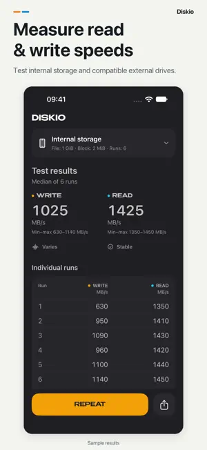 Diskio: Disk & SSD Speed Test screenshot 1