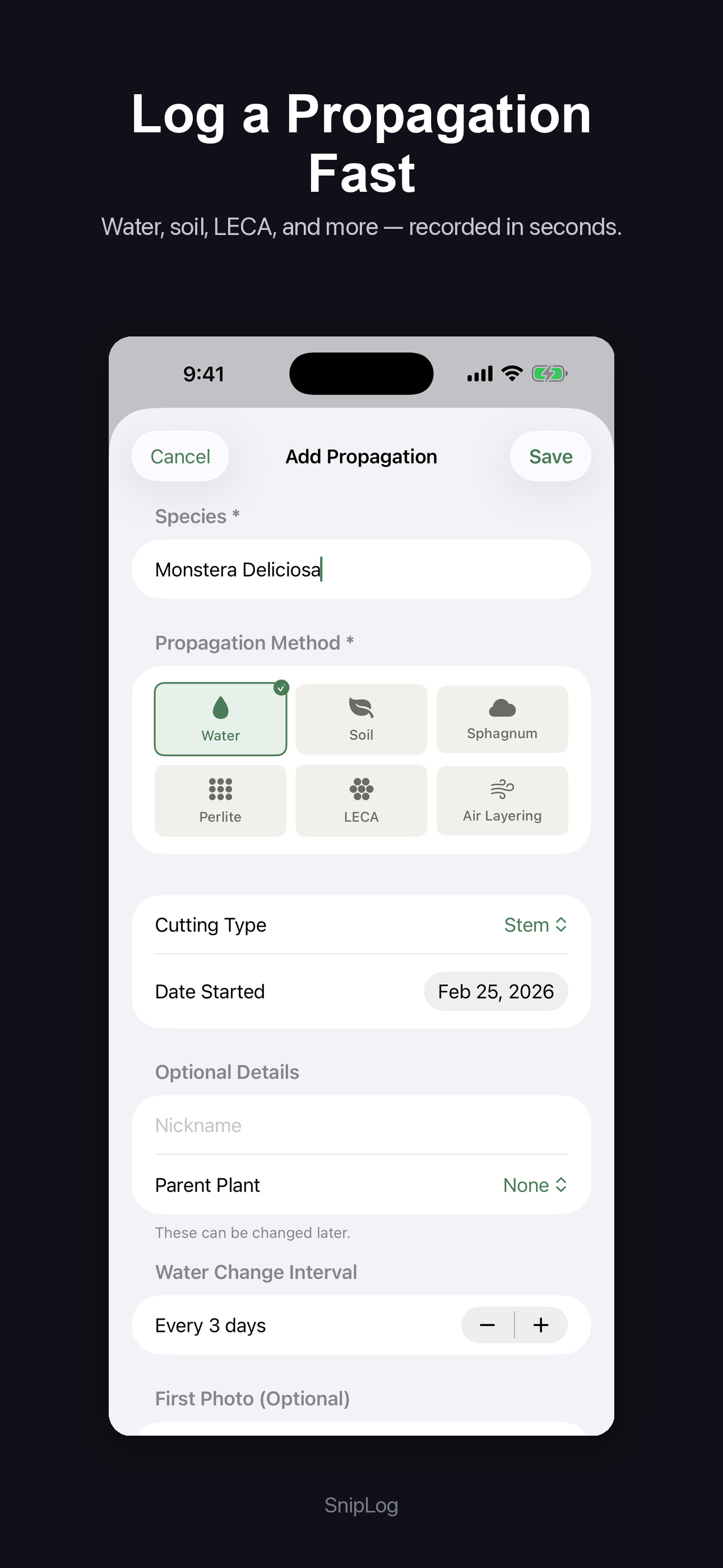 SnipLog: Plant Propagation screenshot 5