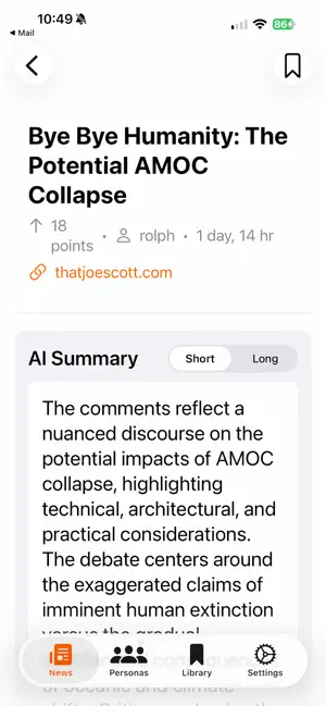 HN Lens screenshot 1