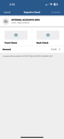 Country Club Bank for Business iPhone screenshot
