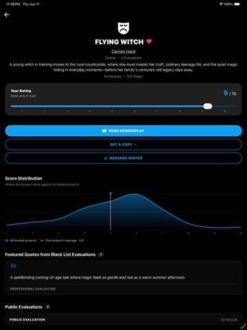 The Black List: Industry iPad screenshot