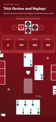 Classic Hearts Card Game iPhone screenshot