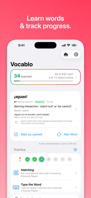 Vocablo: Learn Mexican Spanish screenshot 1