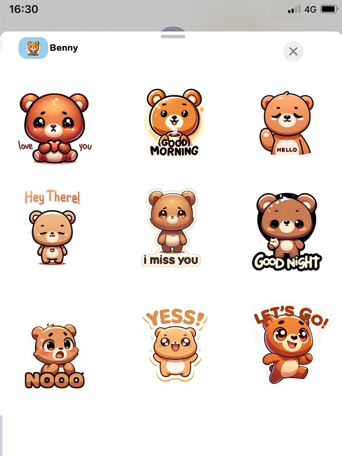 Benny the Bear, Cute Stickers