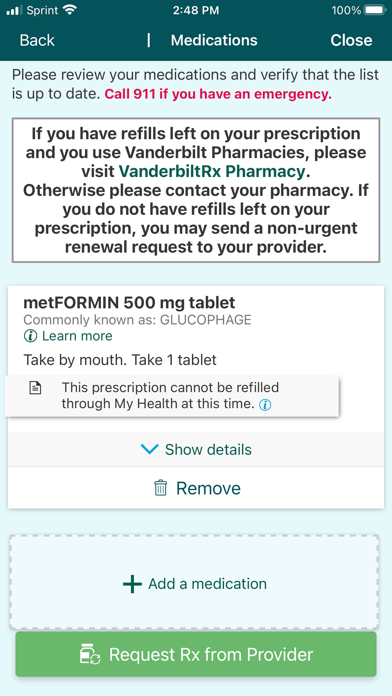 My Health at Vanderbilt iPhone screenshot 5 - Medical app