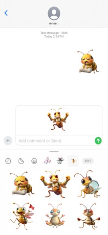 Chirping Cricket Stickers iPhone screenshot