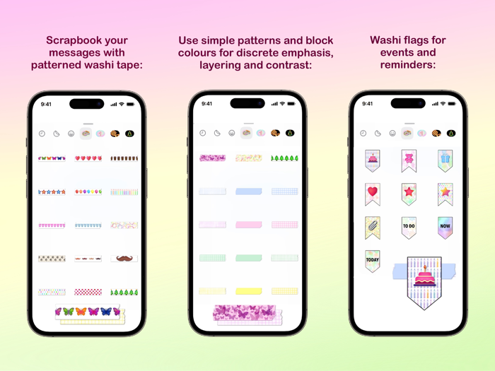 Washi stickers for iMessage