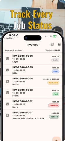 SkySubmit: Invoice Maker iPhone screenshot
