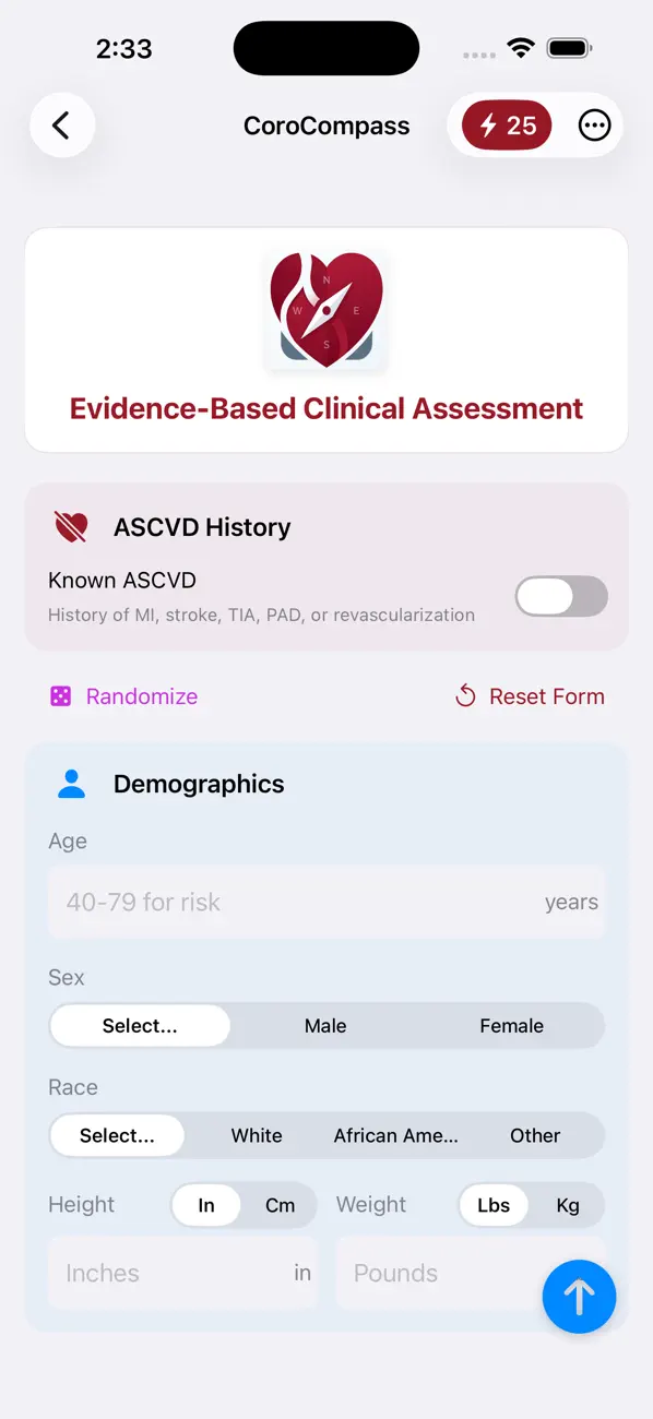 CoroCompass CV Risk Prevention Screenshot 2