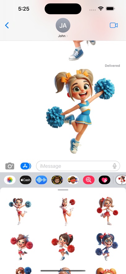 Happy Cheerleader Stickers