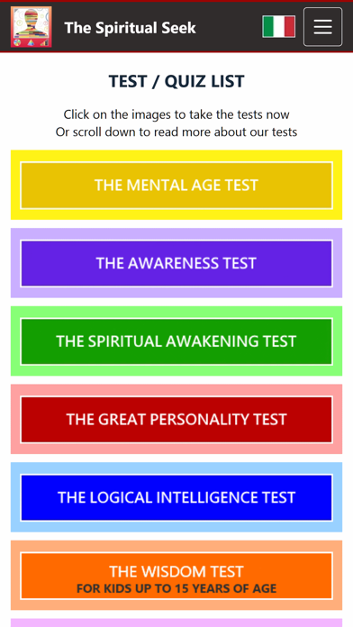 Spiritual Personality Tests Screenshot