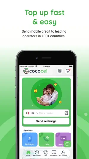 Cococel: Top‑Ups, Calls & SMS screenshot 1