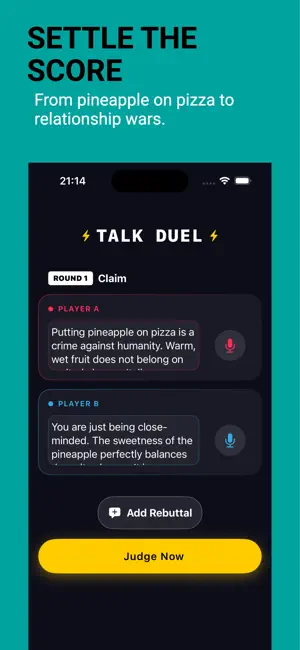 TalkDuel - AI Debate Verdict screenshot 1