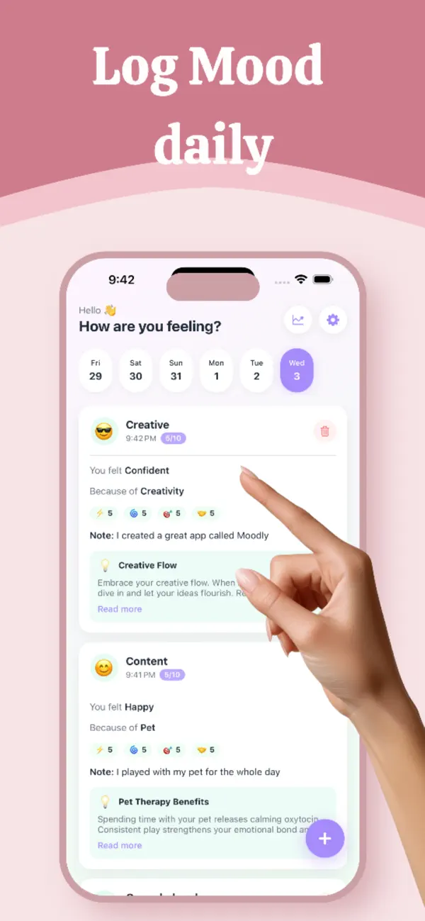 Screenshot #1 pour Moodly:Your AI Mood Tracker