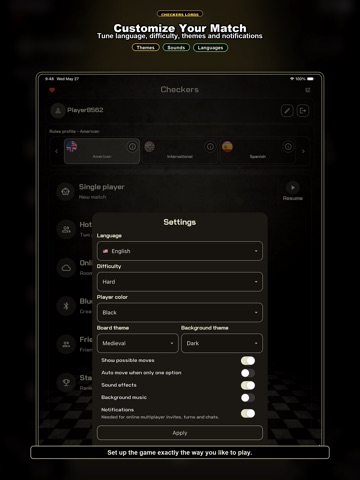 Checkers Lords: Draughts iPad screenshot