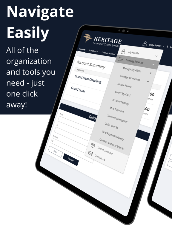 Heritage Mobile by HFCU iPad screenshot 4 - Finance app