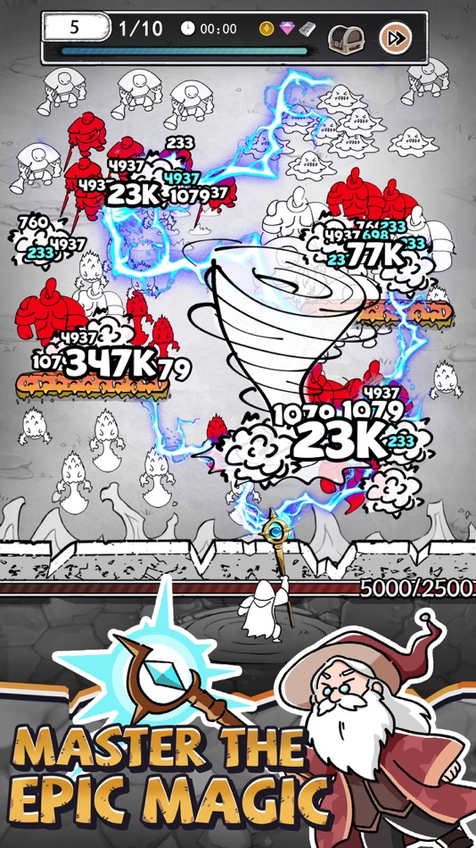 #3. Doodle Magic: Wizard vs Slime (iOS) By: Dodjoy HK
