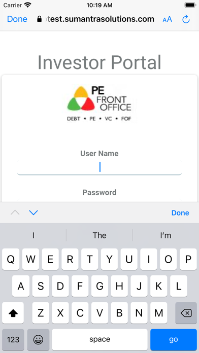 Investor Portal (PEFO) Screenshot