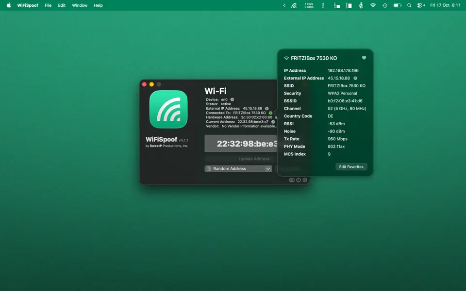 Screenshot 1 of WiFiSpoof 4