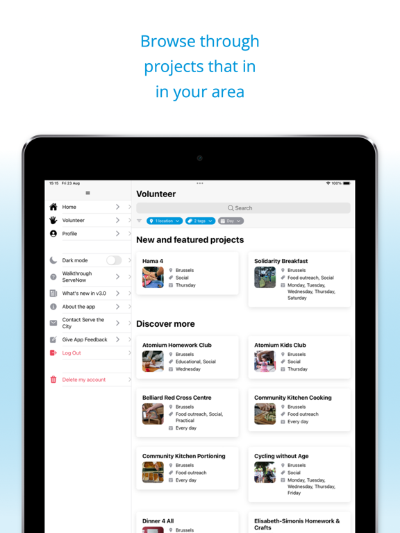 ServeNow - Volunteering iPad screenshot 7 - Reference app