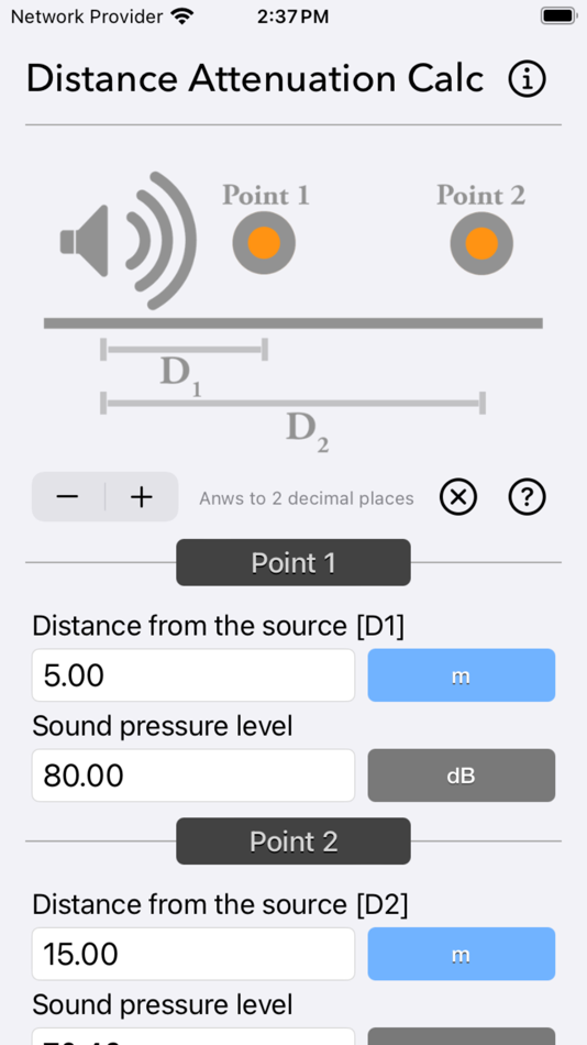 Distance Attenuation Calc - 1.2 - (iOS)