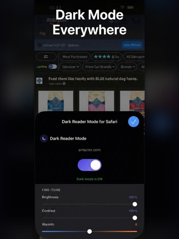 Dark Reader Mode for Safari iPad screenshot