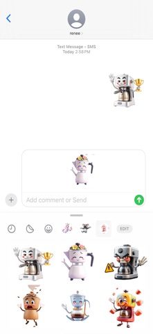 挥舞咖啡机贴纸 screenshot