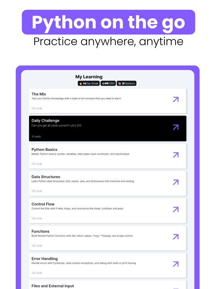 Python Flashcards Mastery