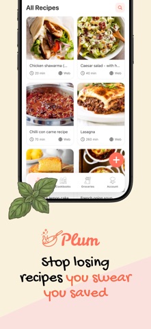 Plum: Recipe Keeper iPhone screenshot