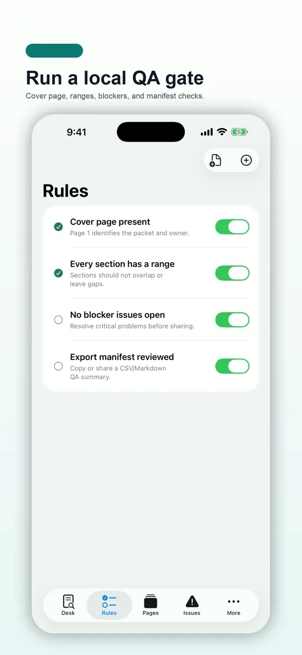 Screenshot #2 pour PDF Packet QA Desk