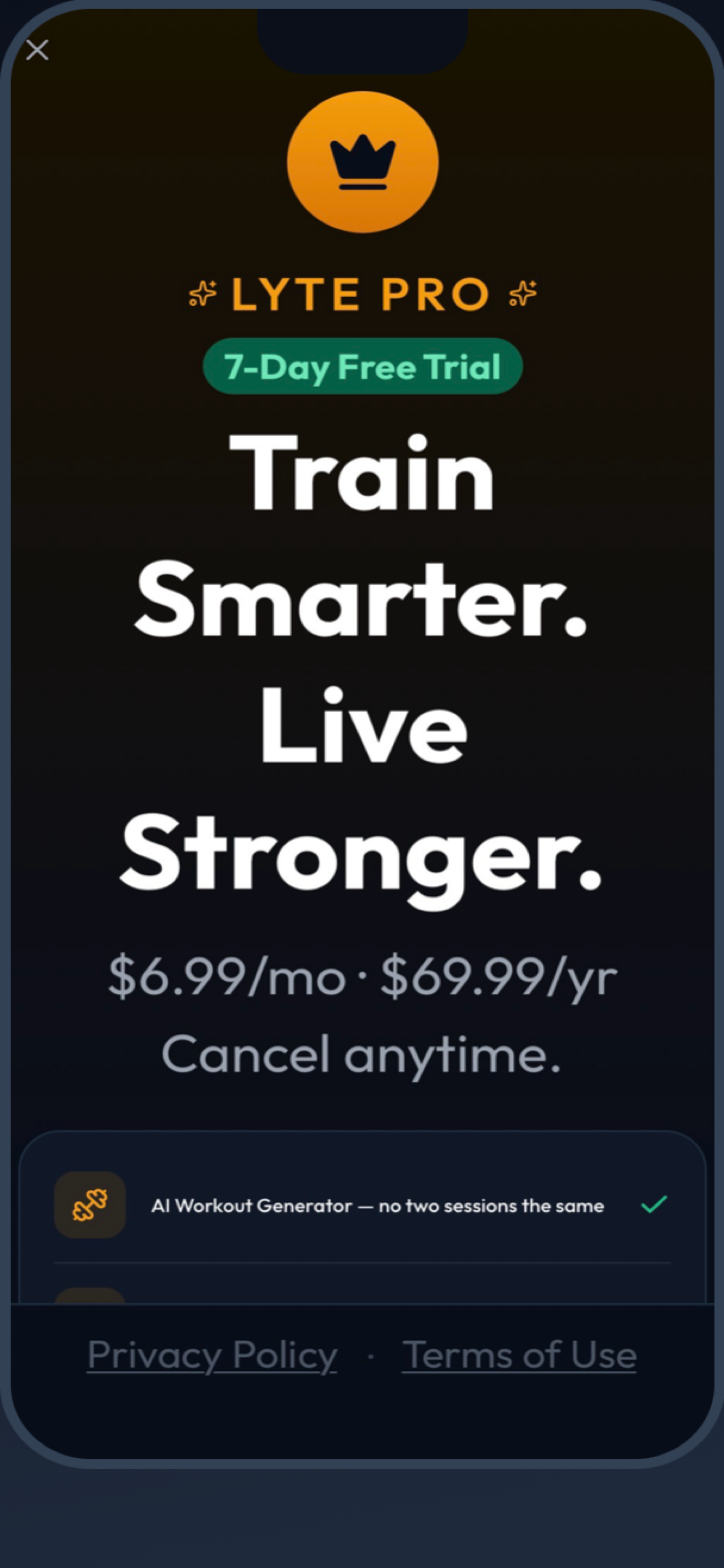 Lyte AI Workout Planner screenshot 8