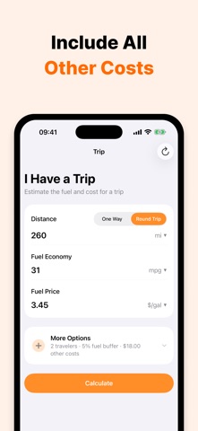 Fuel Cost Calculator: Trip iPhone screenshot