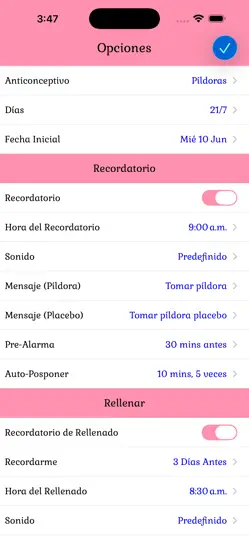 Captura de pantalla de Píldora Anticonceptiva Fácil en iPhone 2