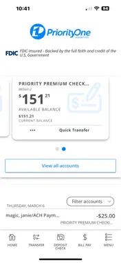 PriorityOne Banking screenshot 2