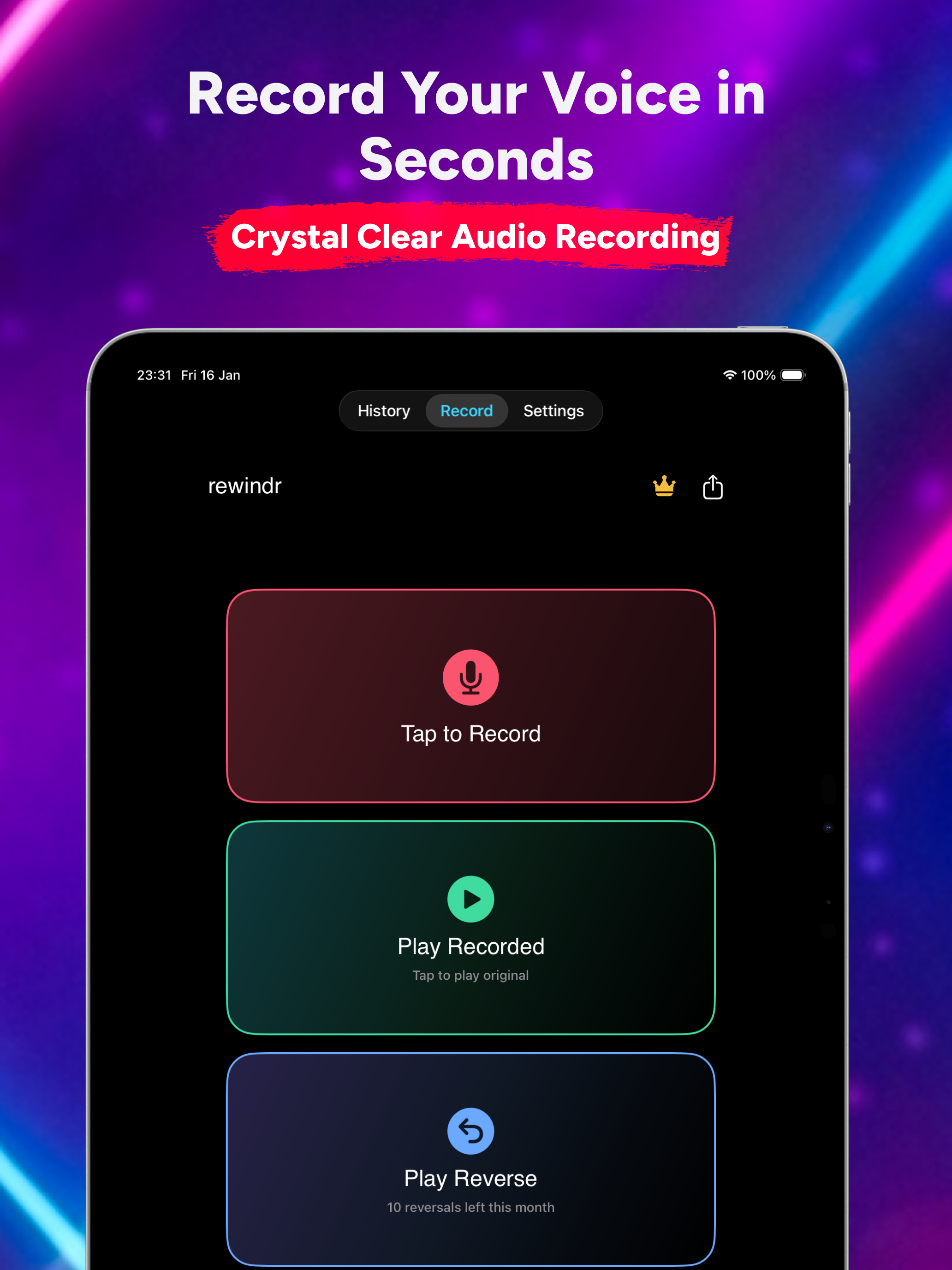 Rewindr: Fun Reverse Audio screenshot 7
