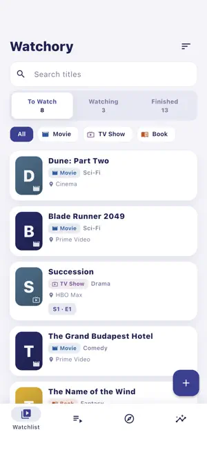 Watchory: Movie & TV Tracker screenshot 1