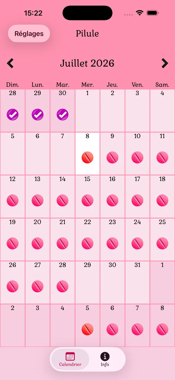 Screenshot #1 pour Pilule Contraceptive. Rappel