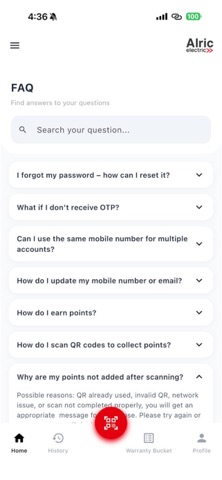 Alric Rewards Connect iPhone screenshot