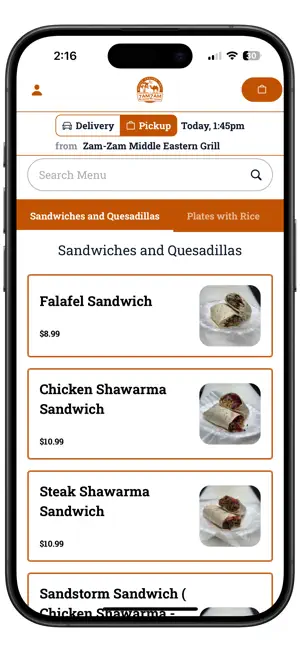 Zam-Zam Middle Eastern App screenshot 2
